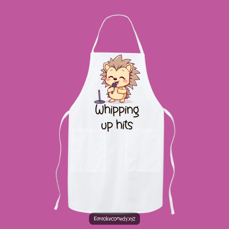 Funny Happy Hedgehog Apron: Hilarious Kitchen Singing Star Chef Gift