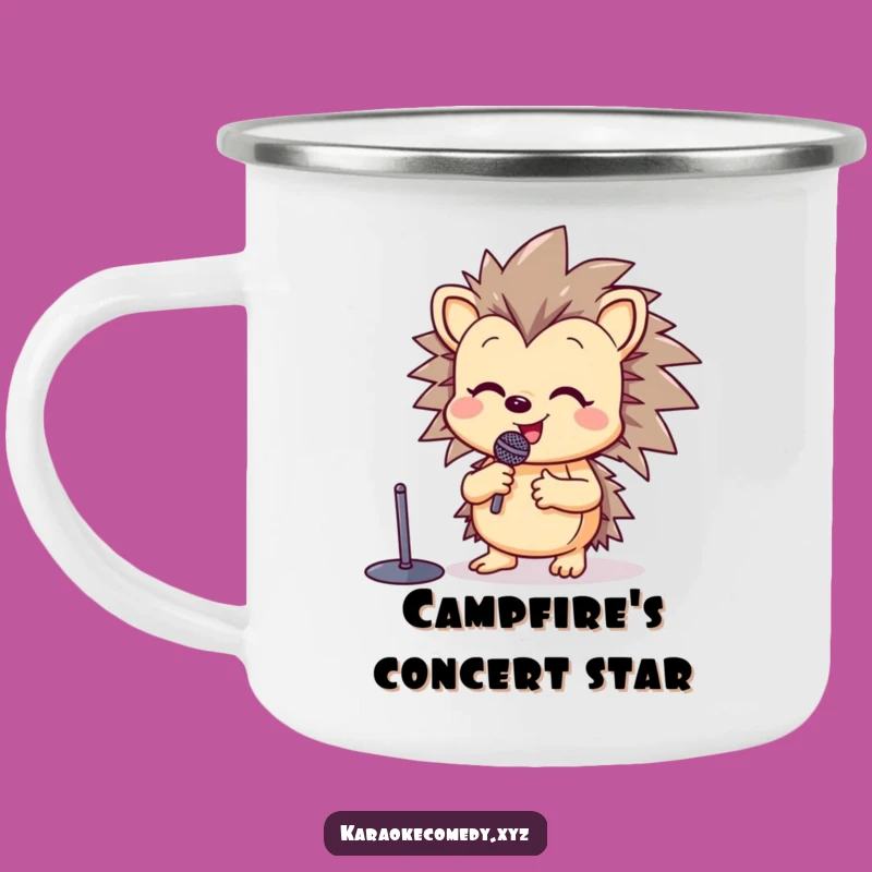Funny Happy Hedgehog Camping Mug: Hilarious Outdoor Singing Star Gift