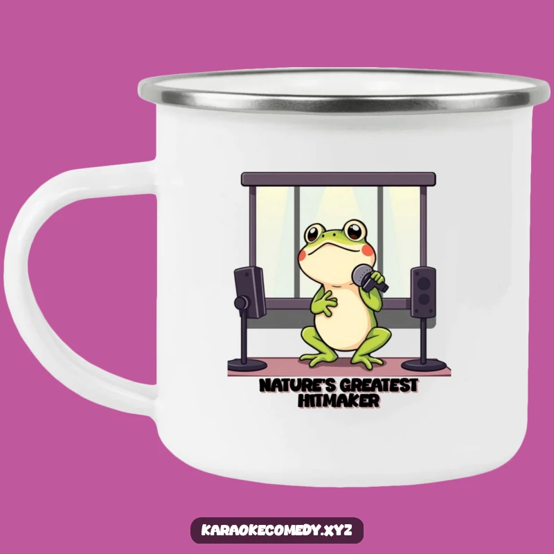 Funny Frog Karaoke Camping Mug: Hilarious Amphibian Campfire Song Gift