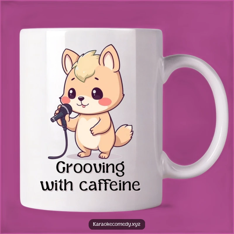 Funny Karaoke Animal Mug: Head-Bopping Fun for Music Lovers!