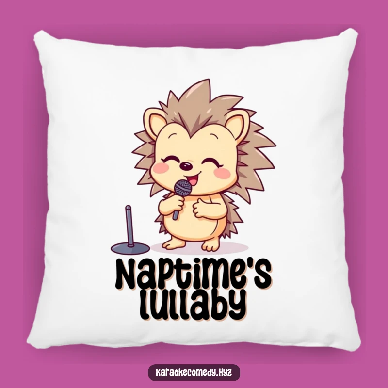 Funny Happy Hedgehog Pillow: Cozy Singing Star Accent Pillow