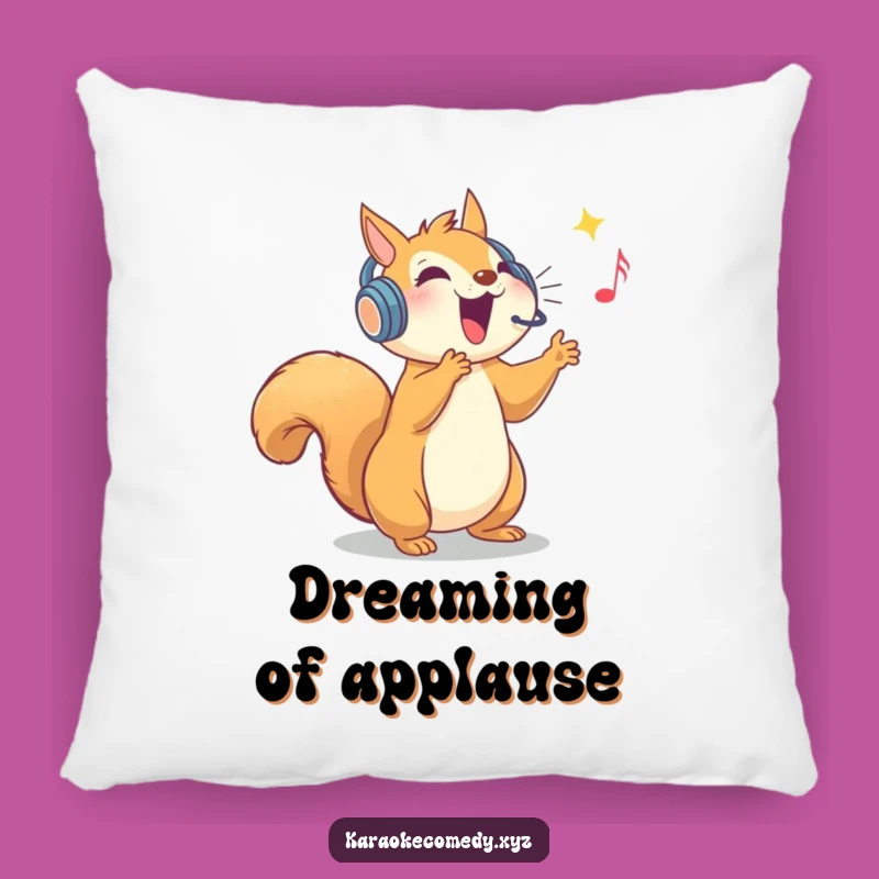 Funny Squirrel High Note Pillow: Cozy Vocalist Accent Pillow