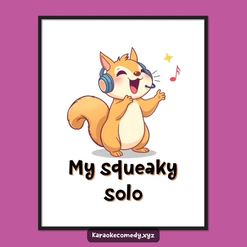 Funny Squirrel High Note Digital Art: Hilarious Vocalist Print
