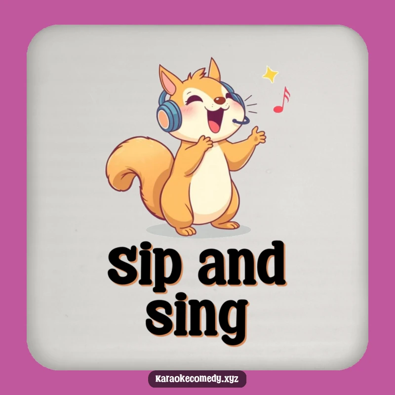 Funny Squirrel High Note Coaster: Hilarious Vocalist Drink Protector