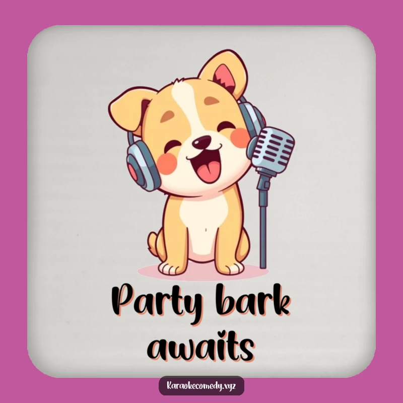 Protect Your Tables: Funny Dog Crooning Drink Coaster Set