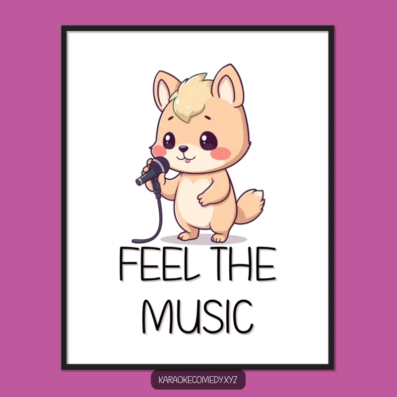 Funny Karaoke Animal Poster: Hilarious Music Art for Your Walls!