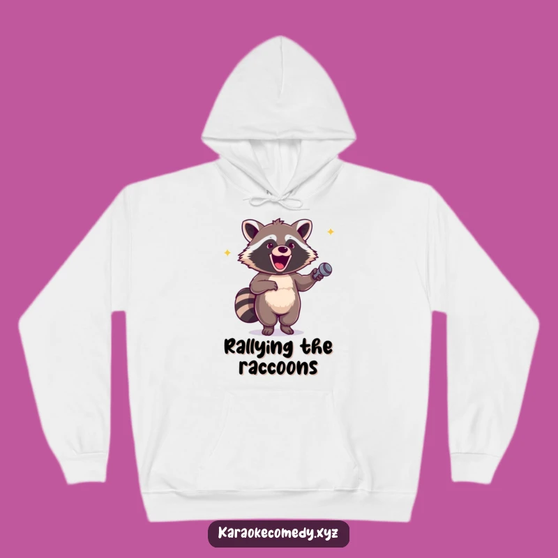 Funny Excited Raccoon Hoodie: Cozy Glee Dancer Sweatshirt Gift