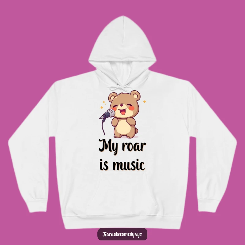 Cozy Funny Bear Singing Hoodie: Stay Warm with a Roaring Voice