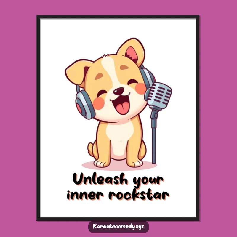 Funny Free Printable Wall Art: Dog Rock Star, Ultimate Downloadable Humorous Art Piece