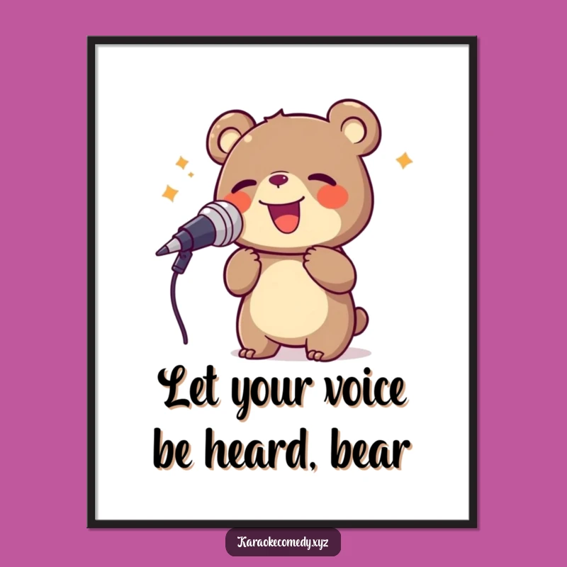 Funny Free Printable Wall Art: Singing Bear Crooner, Hilarious Downloadable Art for Your Den