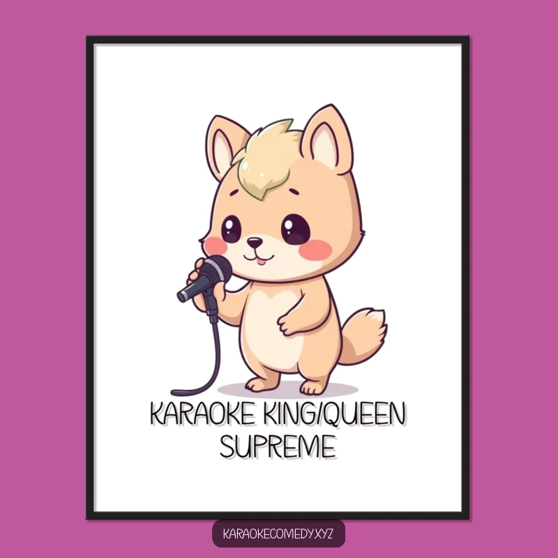 Funny Free Printable Wall Art: Karaoke Animal - Quirky Downloadable Decor Gift!