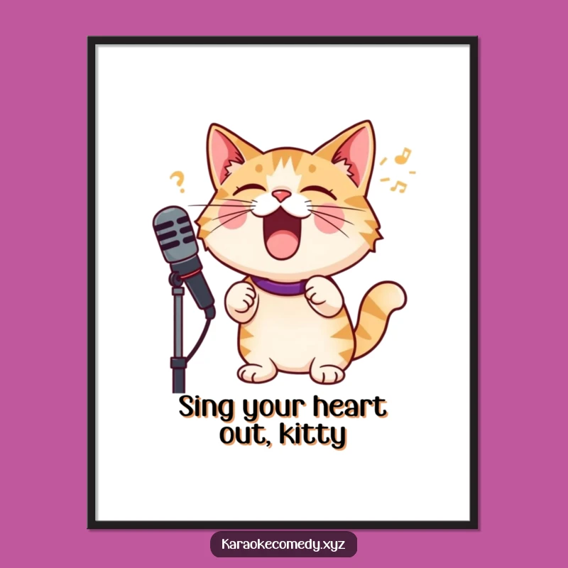 Funny Free Printable Wall Art: Singing Cat Rock Star, Hilarious Downloadable Art for Your Home