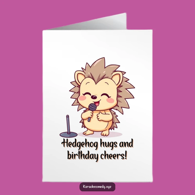 Free Printable Hedgehog Birthday Card: Crooning Critter Downloadable Gift