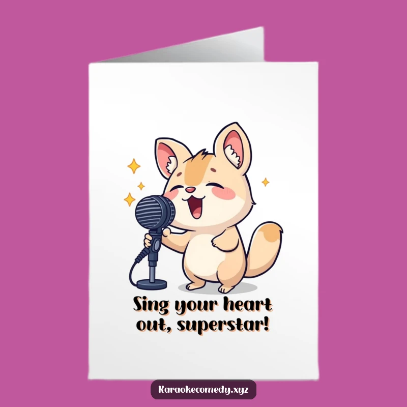 Free Printable Birthday Card: Funny Singing Animal Microphone - Hilarious Downloadable Gift!