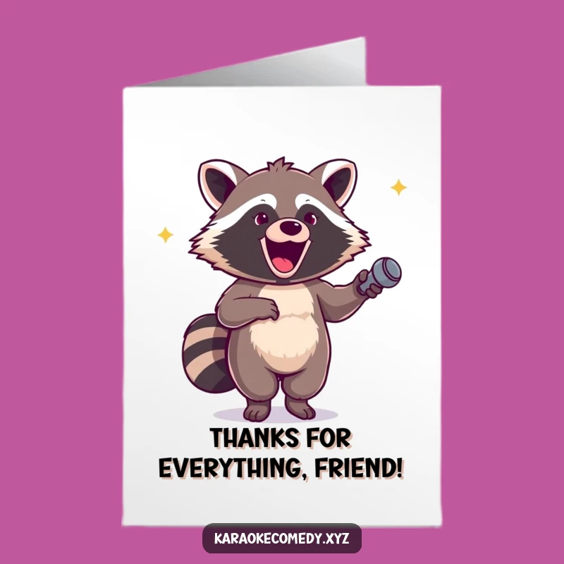 Free Printable Raccoon Thank You Card: Groovy Thanks Downloadable Gift