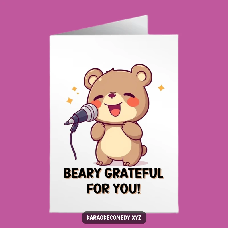 Free Printable Thank You Card: Bear's Musical Thanks, Hilarious Downloadable Gratitude Booster