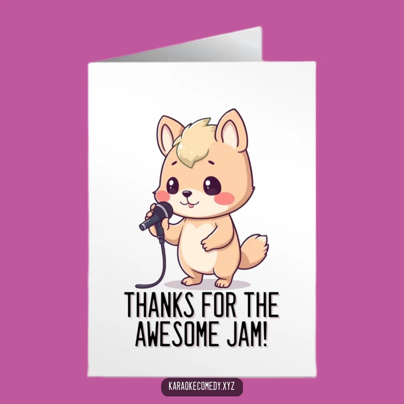 Free Printable Thank You Card: Karaoke Animal - Unique Downloadable Gift!