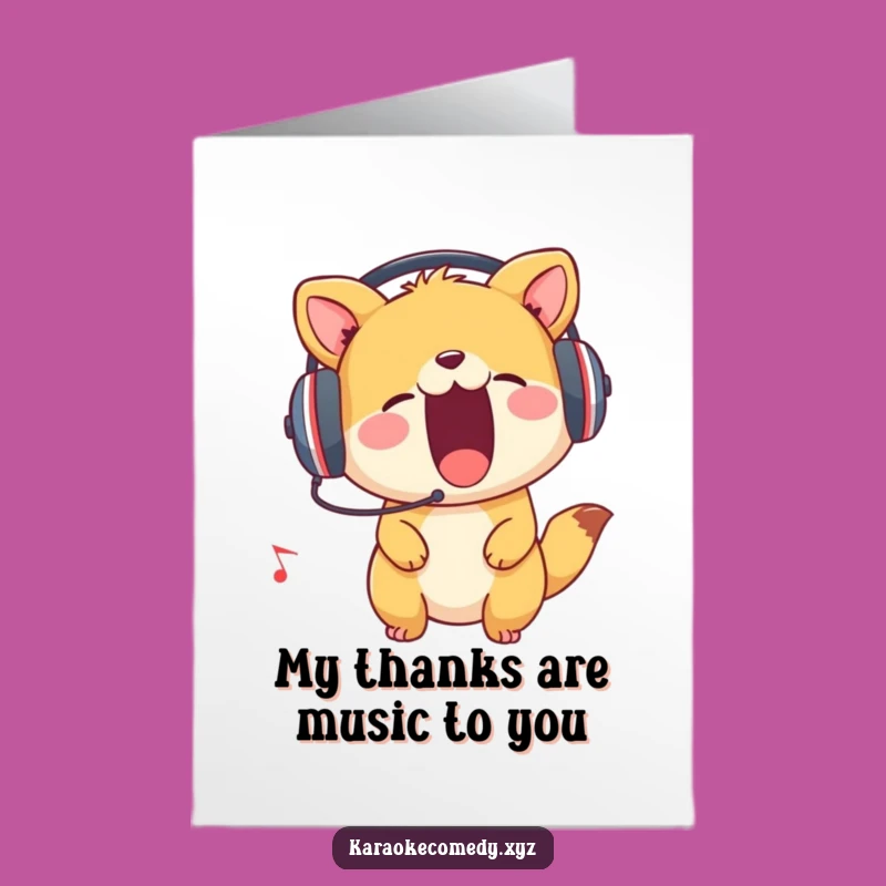 Free Printable Thank You Card: Music Animal - Unique Downloadable Gift!