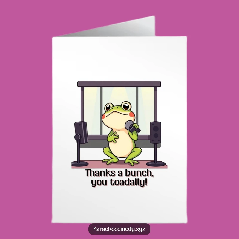 Free Printable Singing Frog Thank You Card: Groovy Thanks Downloadable Gift