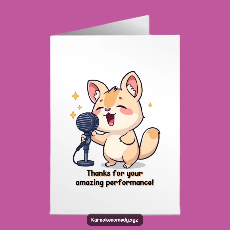 Free Printable Thank You Card: Funny Singing Animal - Awesome Downloadable Gift!