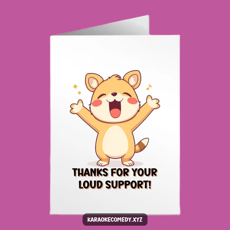 Free Printable Thank You Card: Cheerful Singing Animal - Thoughtful Downloadable Gift!
