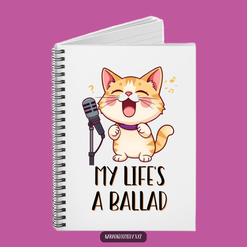 Funny Cat Microphone Notebook: Jot Down Your Melodies and Funny Thoughts