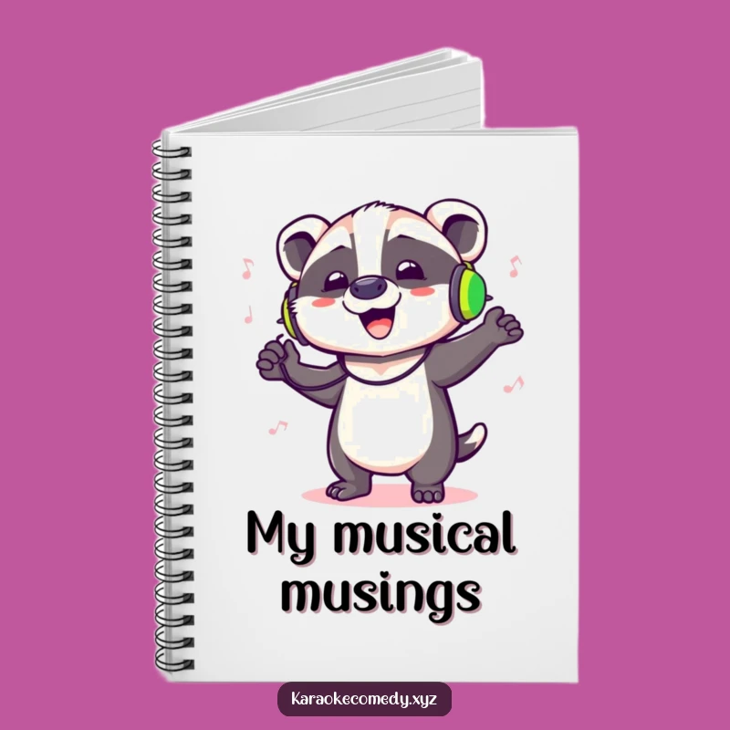 Funny Dancing Badger Notebook: Hilarious Music Lover's Journal