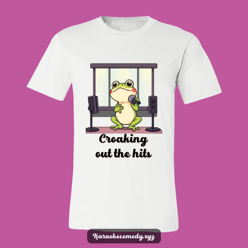 Funny Frog Karaoke T-Shirt: Hilarious Amphibian Rockstar Tee