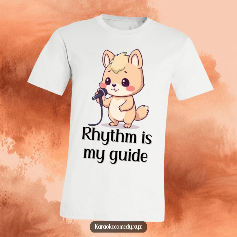Funny T-Shirt depicting an animal energetically bopping its head while gripping a karaoke microphone, embodying pure musical enjoyment.