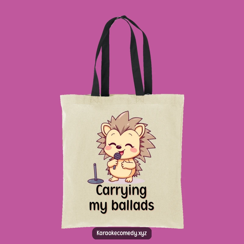 Funny Happy Hedgehog Tote Bag: Hilarious Music Lover Carryall