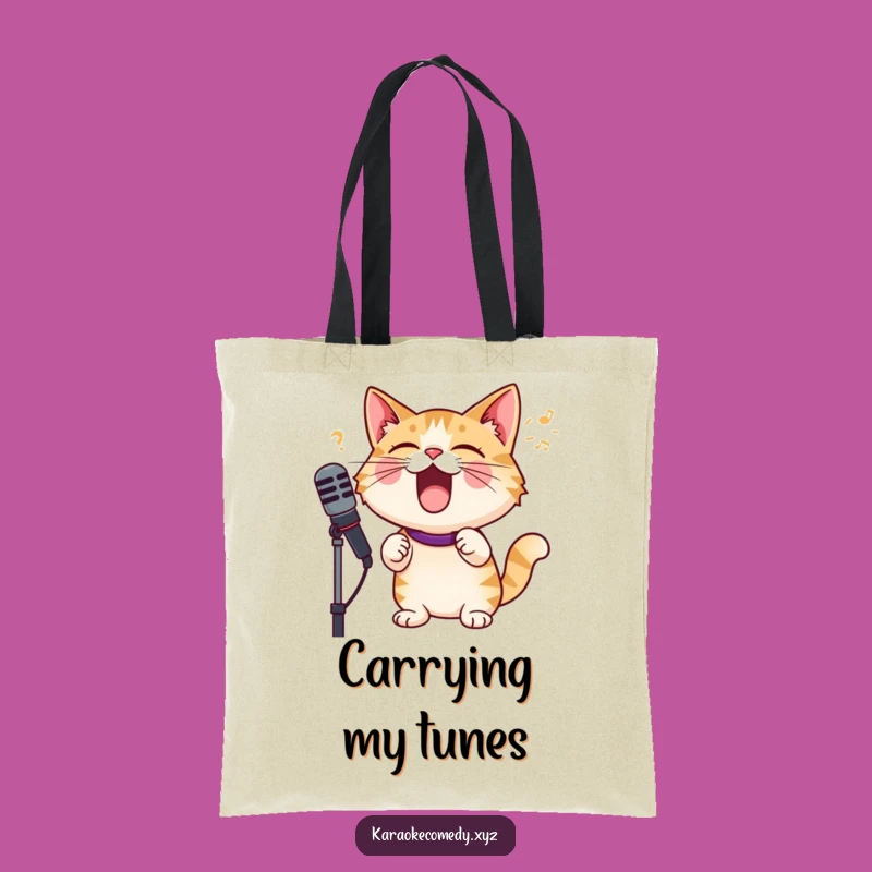 Funny Cat Microphone Tote Bag: Carry Your Tunes and Laughs in Style