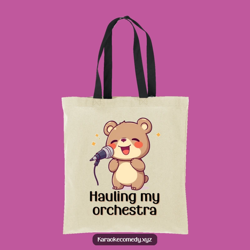 Funny Bear Singing Tote Bag: Carry Your Tunes and Treats