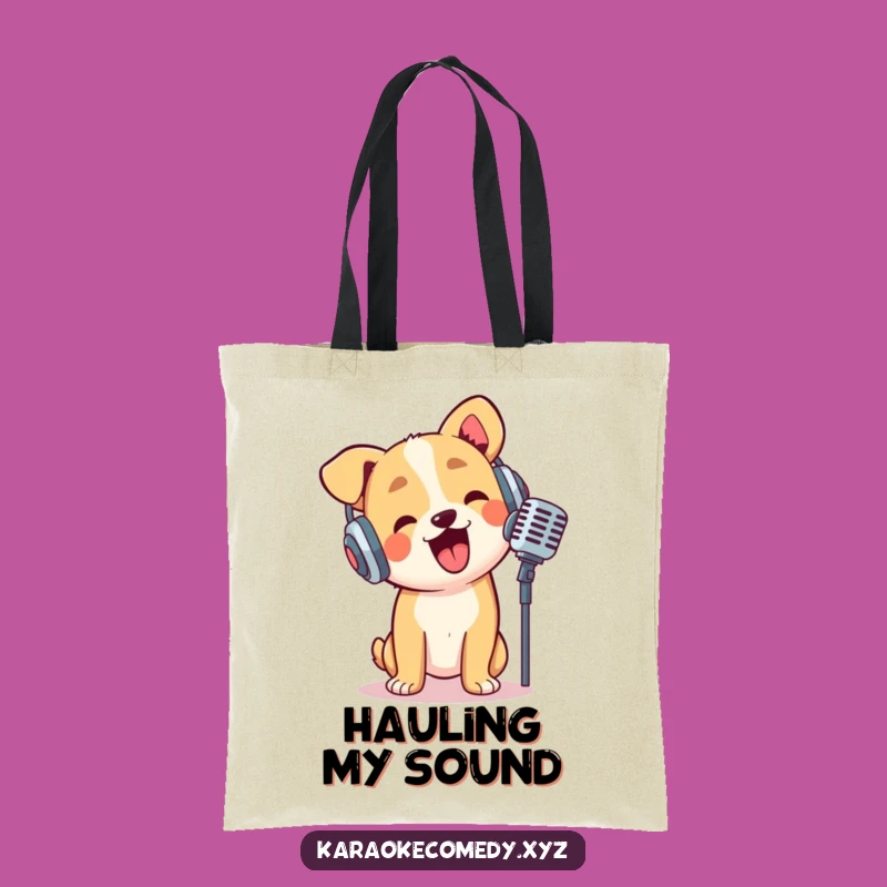 Funny Dog Crooning Tote Bag: Carry Your Tunes and Dog Treats in Style