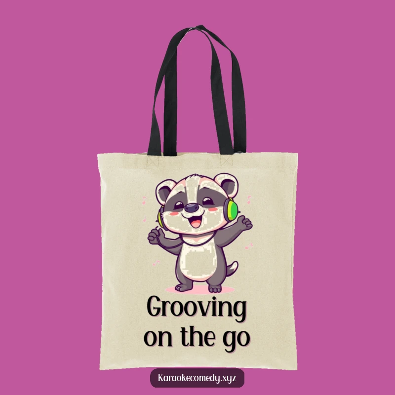 Funny Dancing Badger Tote Bag: Hilarious Music Lover Carryall